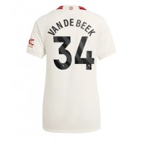 Camisa de Futebol Manchester United Donny van de Beek #34 Equipamento Alternativo Mulheres 2023-24 Manga Curta